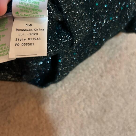 Lilly Pulitzer Morgen Sequin Sweater Size Large Evergreen Metallic Holiday Glam - Picture 5 of 9